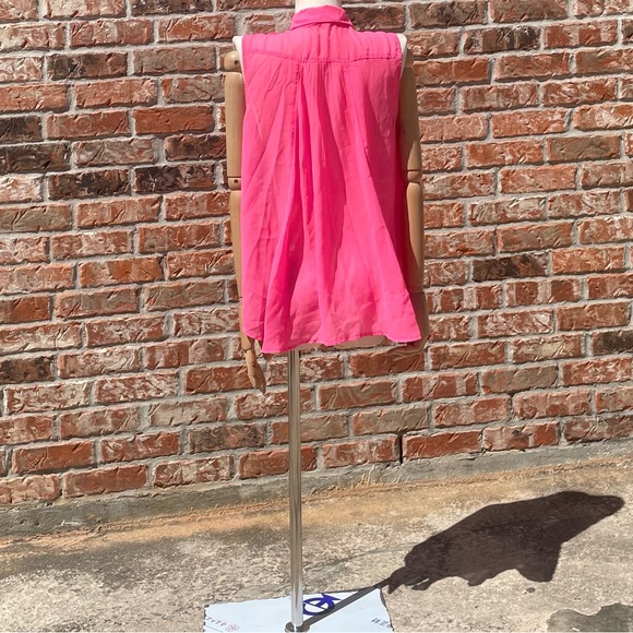 American Eagle pink button down sleeveless sheer top / S / Excellent condition - Picture 12 of 14